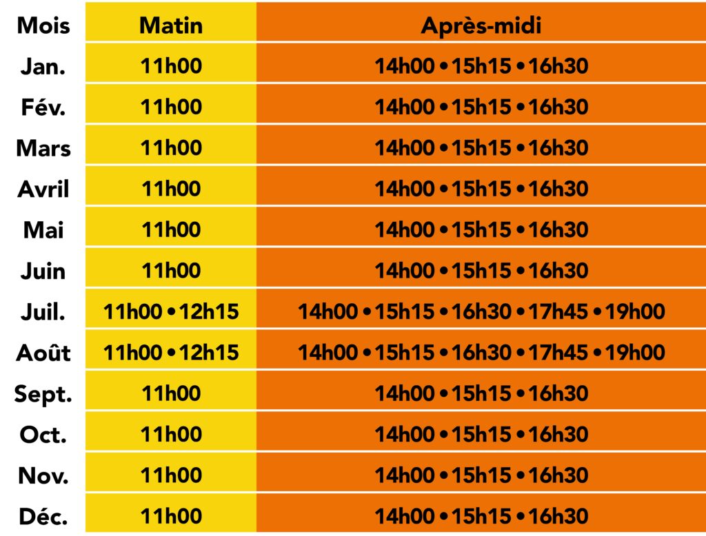 Horaires 2026 - Petit Train Sainte-Maxime
